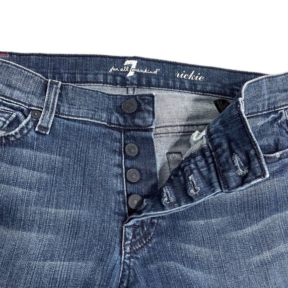 7 For All Mankind Women’s Size 26 Blue Rickie Boyfriend Jeans Button Fly Denim - Picture 5 of 12
